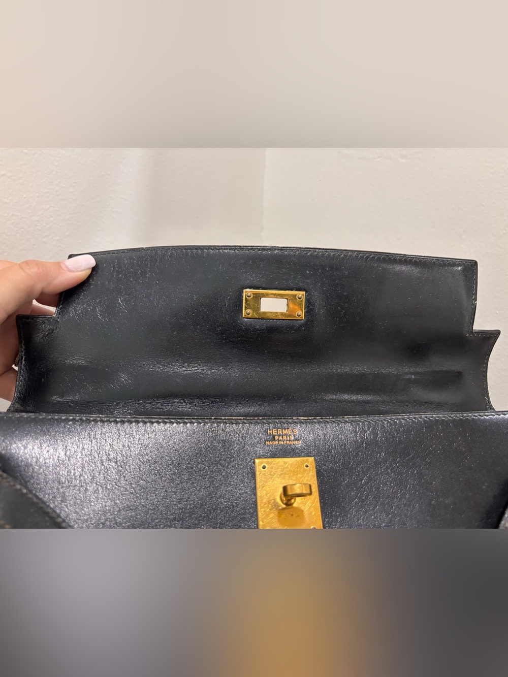 Authentic HERMES Vintage 1989 KELLY 32 black box leather - Picture 15 of 16